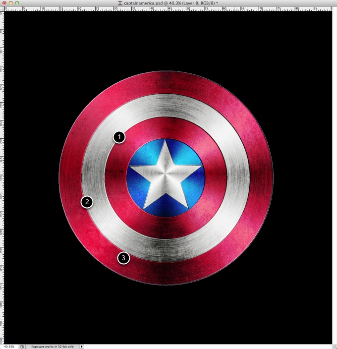 Captain America Shield in Photoshop