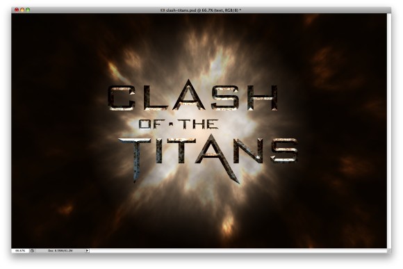 Clash of the Titans Efek Text dalam Photoshop