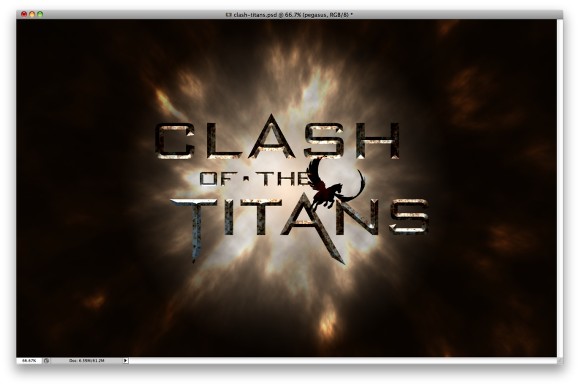 Clash of the Titans Efek Text dalam Photoshop