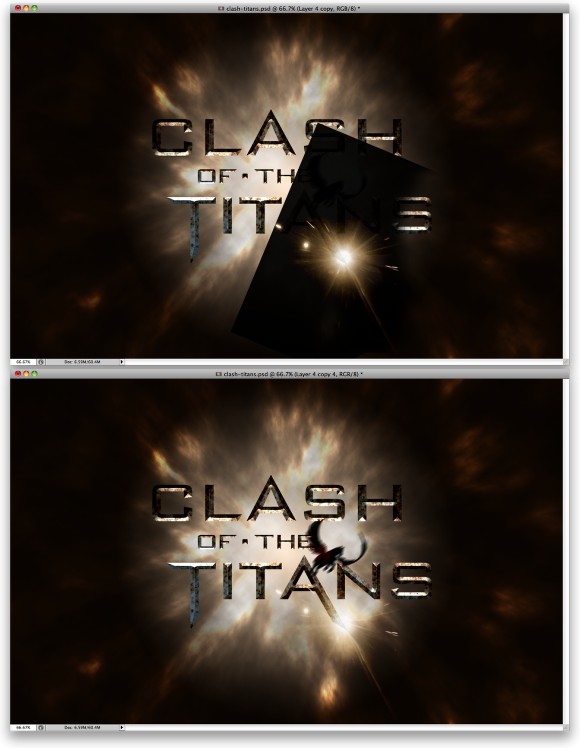 Clash of the Titans Efek Text dalam Photoshop