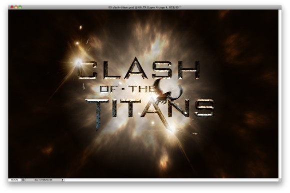 Clash of the Titans Efek Text dalam Photoshop