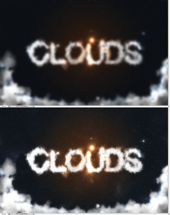 Image of a step from the Photoshop Quick Tips #6: Cloudy Text