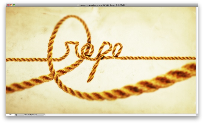 Cool Text Effect with the Puppet Warp Tool in Photoshop CS5