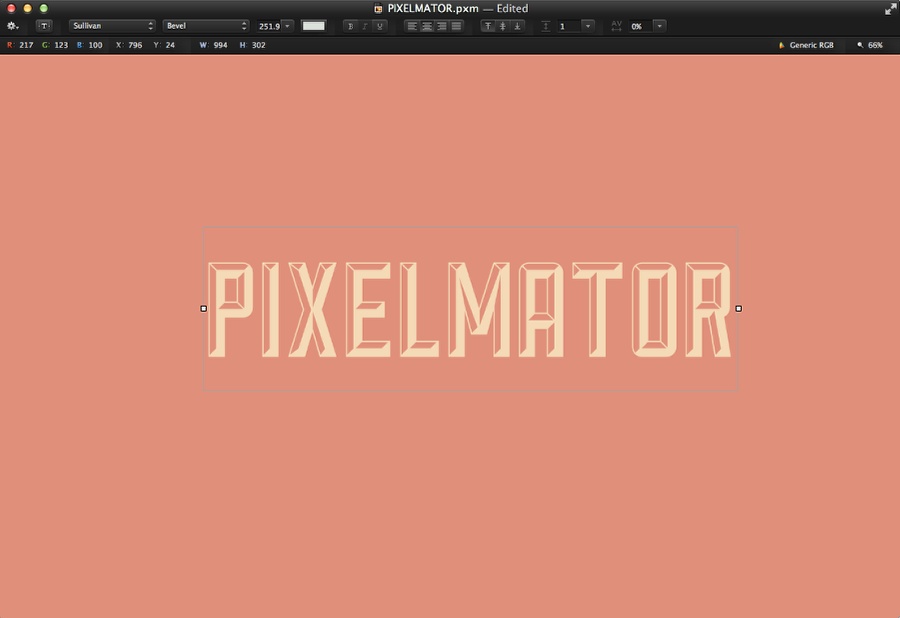 Hipster Text Effect in Pixelmator