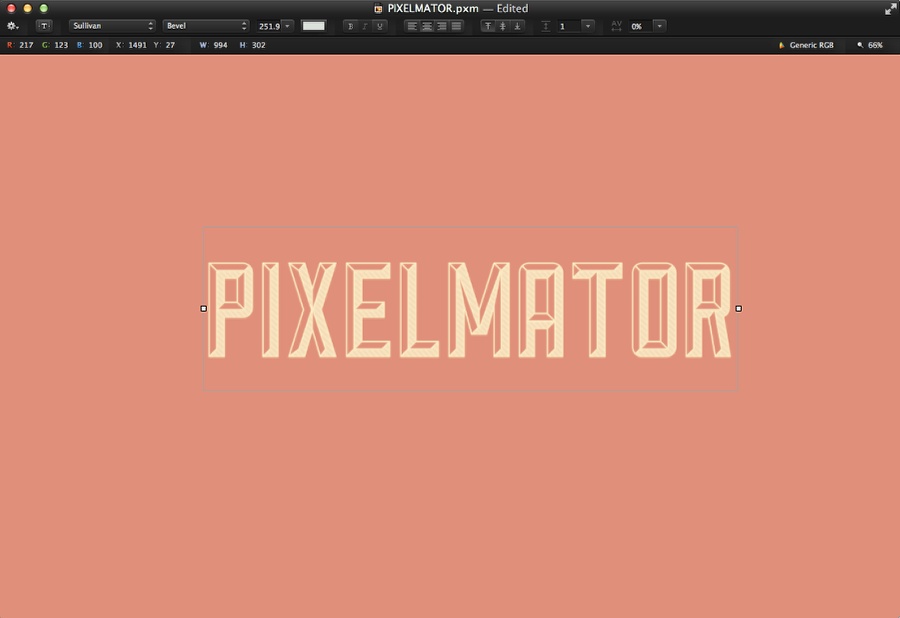 Hipster Text Effect in Pixelmator