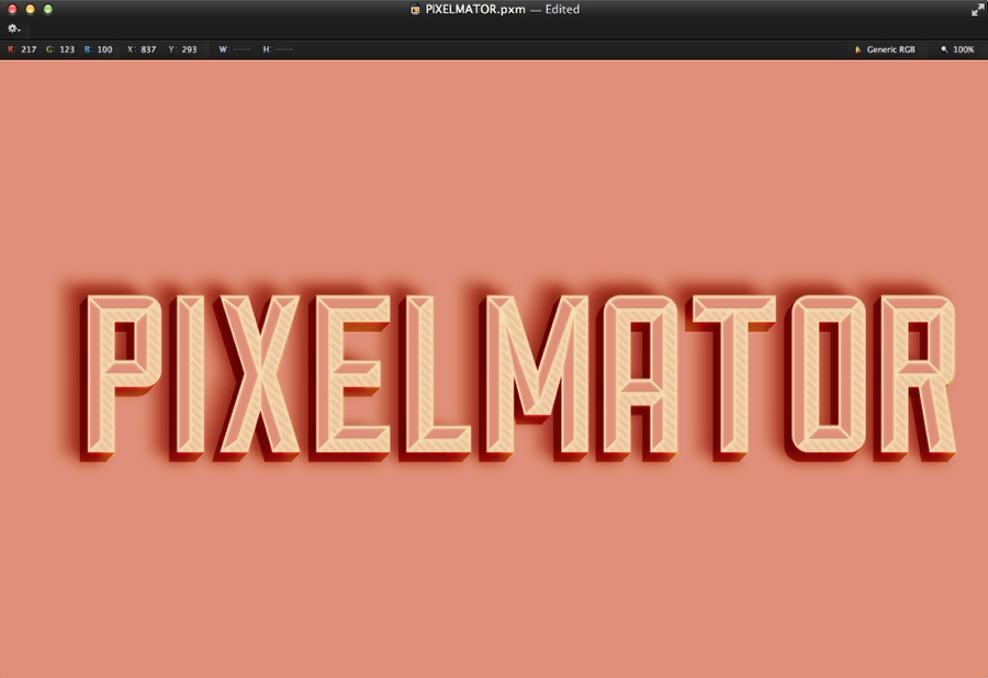 Hipster Text Effect in Pixelmator