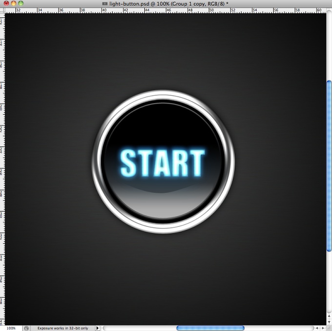 Photoshop Quick Tip: Light Effect Text Button