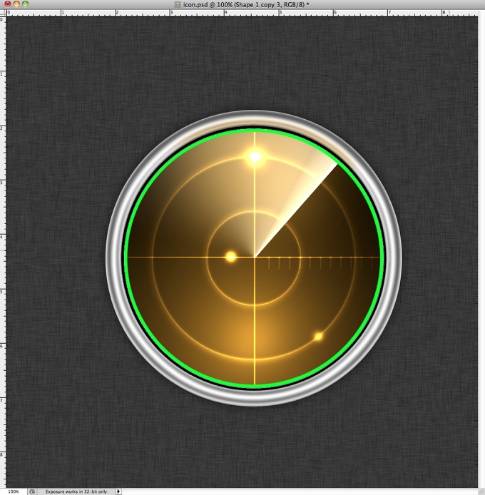 Radar Icon in Photoshop
