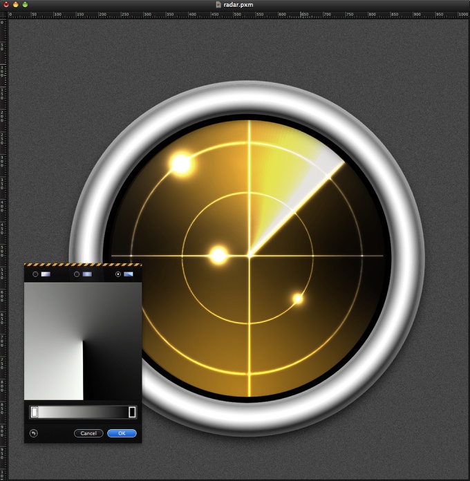 Radar Icon in Pixelmator