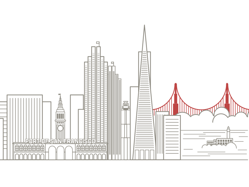 San Francisco Skyline in Illustrator