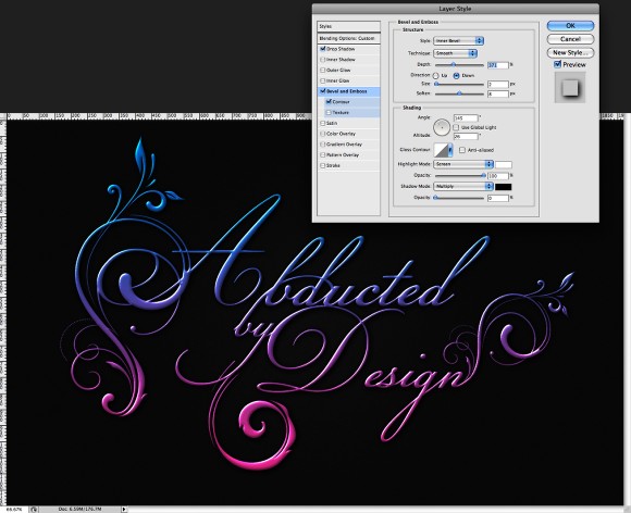 Shiny Caligraphy Text Effect in Photoshop