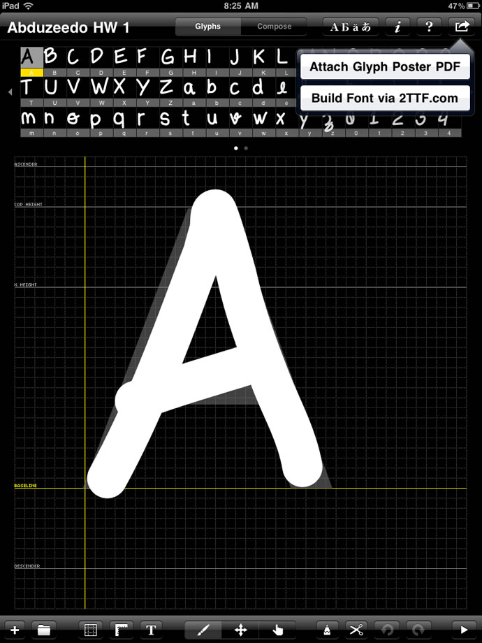 Creating an Handwriting Font with iFontMaker