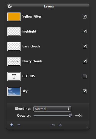 Clouds Text Effect in Pixelmator