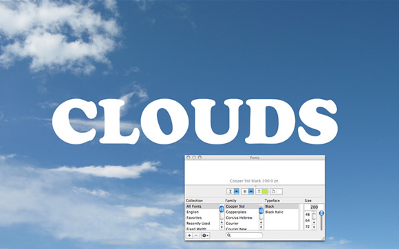 Clouds Text Effect in Pixelmator