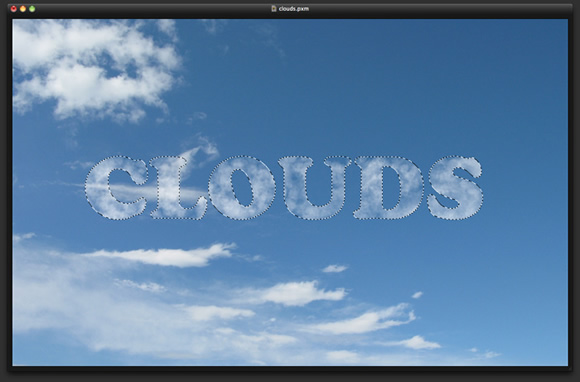 Clouds Text Effect in Pixelmator