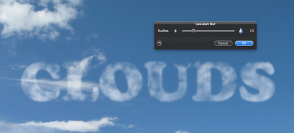 Clouds Text Effect in Pixelmator