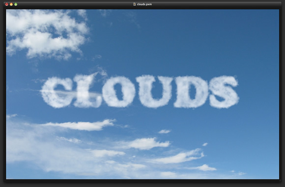 Clouds Text Effect in Pixelmator