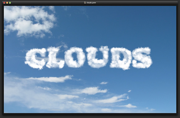 Clouds Text Effect in Pixelmator