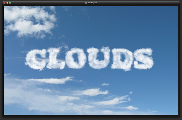 Clouds Text Effect in Pixelmator