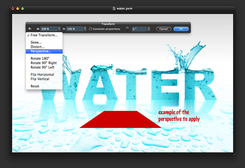 Water Text in Pixelmator