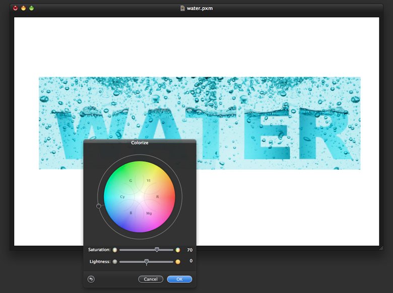 Water Text in Pixelmator