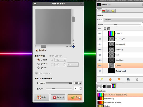 Reader Tutorial: Colorful Light Effect in GIMP