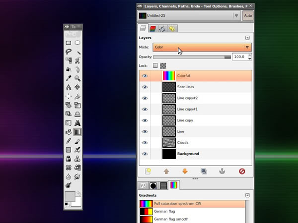 Reader Tutorial: Colorful Light Effect in GIMP