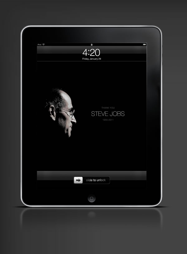 Abduzeedo's iPad wallpaper of the week - Thanks Steve Job  