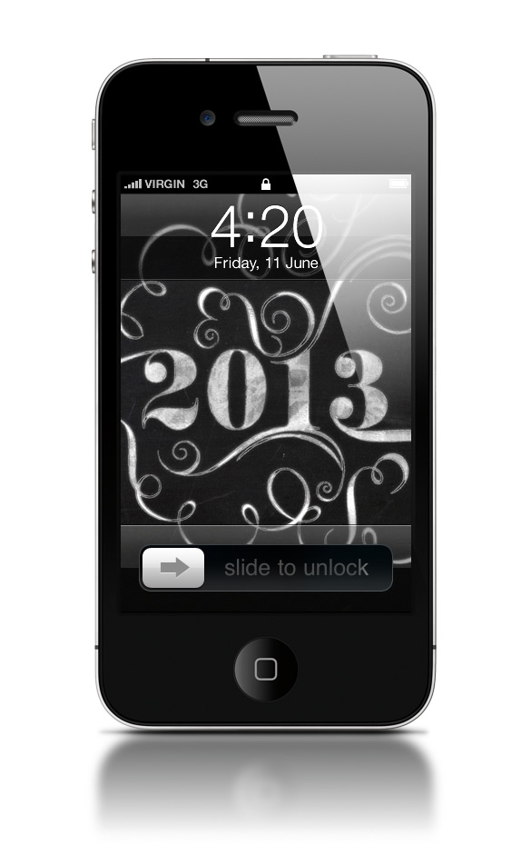 Abduzeedo's iPhone wallpaper of the week - Happy 2013