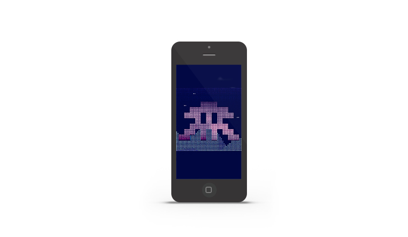 Abduzeedo's iPhone wallpaper of the week - Space Invaders